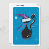 サンタ子猫ブルー招待状 招待状 (正面/裏面)