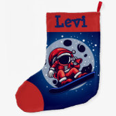 サンタ宇宙飛行士宇宙大クリスマスストッキング ラージクリスマスストッキング (裏面)