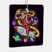 サンタ宇宙飛行士宇宙  セラミックオーナメント (右)