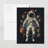 サンタ宇宙飛行士 クリスマス ポストカード (正面/裏面)