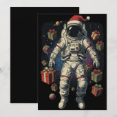 サンタ宇宙飛行士 クリスマス 招待状 (正面/裏面)