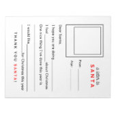 サンタ宛て空白のの手紙を書く ノートパッド (正面)