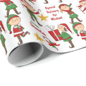 サンタ小人キッズクリスマスからの特別配達 ラッピングペーパー (ロールコーナー)