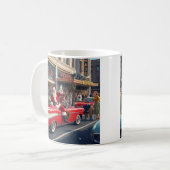 サンタ小妖精や小人クリスマス コーヒーマグカップ (正面左)