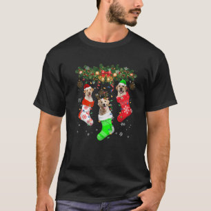 サンタ小妖精や小人トナカイラブラドールリトリーブインクリスマス Tシャツ