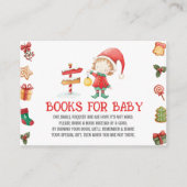 サンタ小妖精や小人、クリスマスベビーシャワーブックベビー エンクロージャーカード (正面)