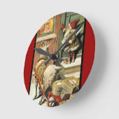 サンタ州のトムテ・ニッセ ラウンド壁時計 (傾斜)