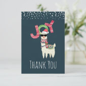 サンタ帽とサングラスを着たラマさん サンキューカード (スタンド正面)