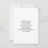 サンタ帽とサングラスを着たラマさん サンキューカード (裏面)