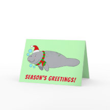 サンタ帽とマフラーのカイチョウの季節の挨拶