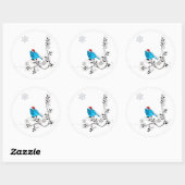 サンタ帽にブルーバード！ ラウンドシール (シート)