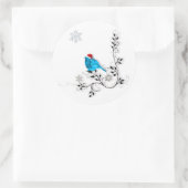 サンタ帽にブルーバード！ ラウンドシール (バッグ)