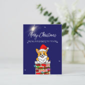 サンタ帽のクリスマスコーギー(個人名入り) シーズンカード (スタンド正面)