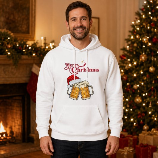 サンタ帽のクリスマスビールマグ パーカ