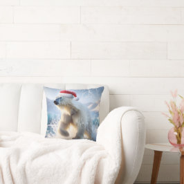 サンタ帽のクリスマスポーラーベア クッション