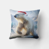 サンタ帽のクリスマスポーラーベア クッション (裏面)