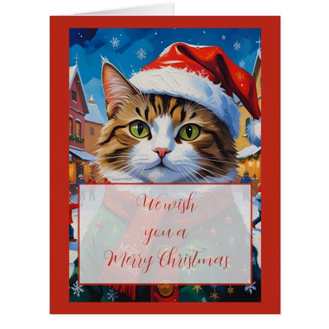 サンタ帽のクリスマス猫 (正面)