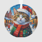 サンタ帽のクリスマス猫 オーナメント (裏面)