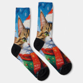 サンタ帽のクリスマス猫 ソックス (右)