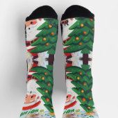 サンタ帽のクリスマス猫 ソックス (上部)