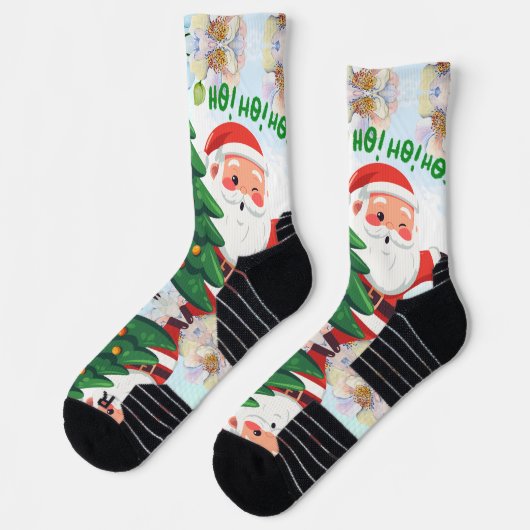 サンタ帽のクリスマス猫 ソックス (左)