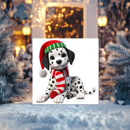 サンタ帽のダルマティア犬 シーズンカード