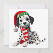 サンタ帽のダルマティア犬 シーズンカード (正面)