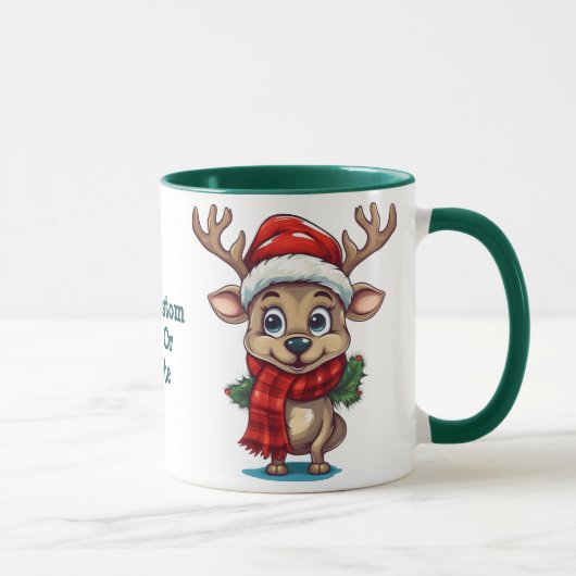 サンタ帽のトナカイのマフラー クリスマスパーティ マグカップ (右)