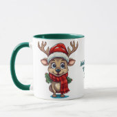 サンタ帽のトナカイのマフラー クリスマスパーティ マグカップ (左)