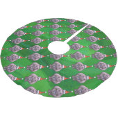 サンタ帽のヒッポが緑に染まる ブラッシュドポリエステルツリースカート (アングル)