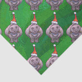 サンタ帽のヒッポが緑に染まる 薄葉紙 (詳細)