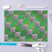 サンタ帽のヒッポが緑に染まる 薄葉紙 (クラフト)