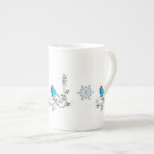 サンタ帽のブルーバード ボーンチャイナマグカップ (正面右)