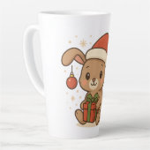 サンタ帽のホリデーバニー カフェラテマグ (左アングル)