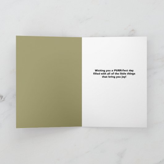 サンタ帽のユーモアあふれる猫のクリスマスメッセージ シーズンカード (内部)