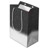 サンタ帽の子猫と雪の結晶 ミディアムペーパーバッグ (裏面アングル)