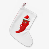 サンタ帽の赤いホットペッパーの歌姫 スモールクリスマスストッキング (正面 (吊り時))