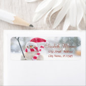 サンタ帽の雪だるまのホリデー ラベル (インサイチュ)