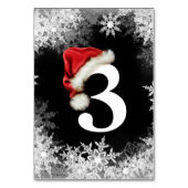 サンタ帽の雪の結晶クリスマス テーブルナンバー (裏面)