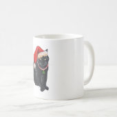 サンタ帽の黒猫 コーヒーマグカップ (正面右)