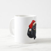 サンタ帽の黒猫 コーヒーマグカップ (正面左)