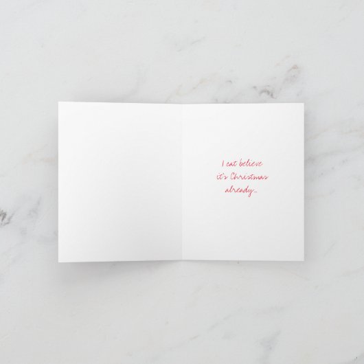 サンタ帽の黒猫 メリークリスマス カード (内部)