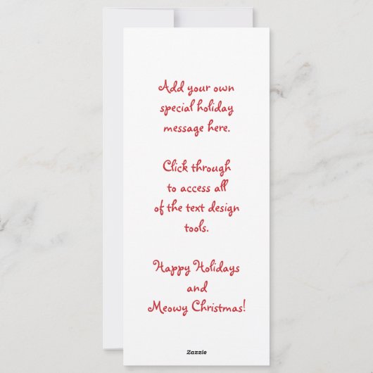 サンタ帽をかぶったかわいいクリスマスネコ シーズンカード (裏面)