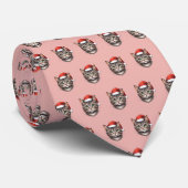 サンタ帽をかぶったかわいいクリスマス猫 ネクタイ (ロール)