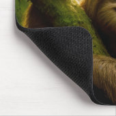 サンタ帽をかぶったかわいいナマケモノ マウスパッド (コーナー)