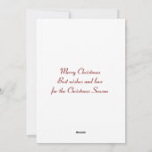 サンタ帽をかぶったかわいいホリデーシーズンの子犬 シーズンカード (裏面)