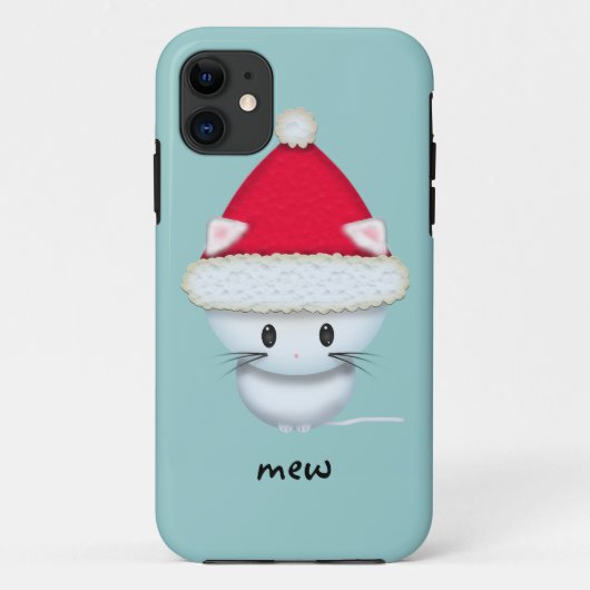 サンタ帽をかぶったかわいい白い子猫 Case-Mate iPhoneケース (裏面)