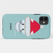 サンタ帽をかぶったかわいい白い子猫 Case-Mate iPhoneケース (裏面(横))