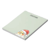 サンタ帽をかぶったオカメインコのクリスマスグッズ ノートパッド (回転)