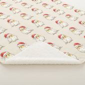 サンタ帽をかぶったオカメインコのクリスマス シェルパブランケット (3/4)